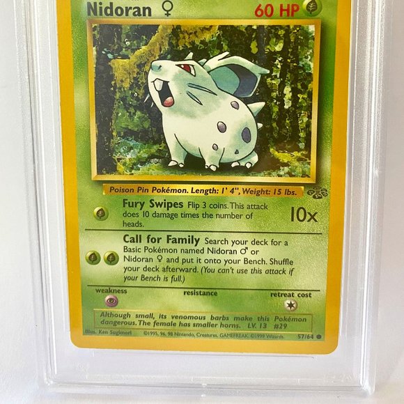 PSA 10 NIDORAN GEM MT 57/64 │ Jungle Set Unlimited │1999 Pokémon 56264950 - Picture 3 of 5
